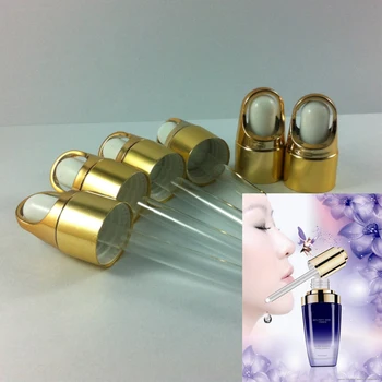 

Free shipping gold basket white latex head dropper cap for 5ml 10ml 15ml 20ml 30ml 50ml 100ml essential oil bottles
