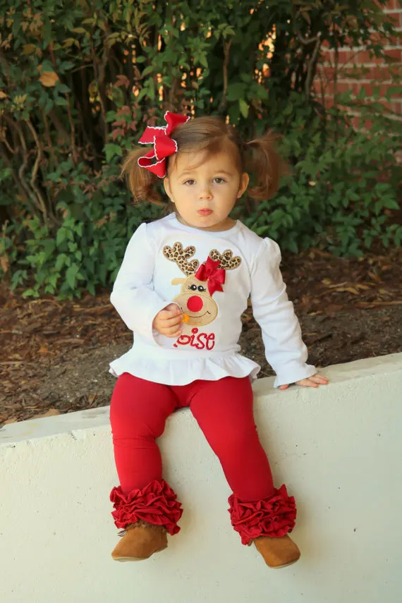 

Winter Fall Kids Leggings infant boutique Christmas Halloween girls ruffles pants baby Kids Pants cotton toddler icing leggings