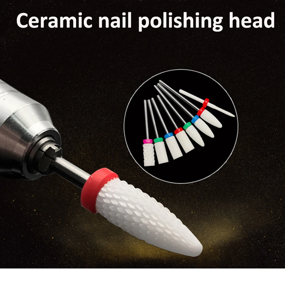 

Cuspidal Nail Art Drill Bit Polish Tool Ceramic Mounted Grinding Stone Head Electric ManicureCutter Nail equipment polishing hea