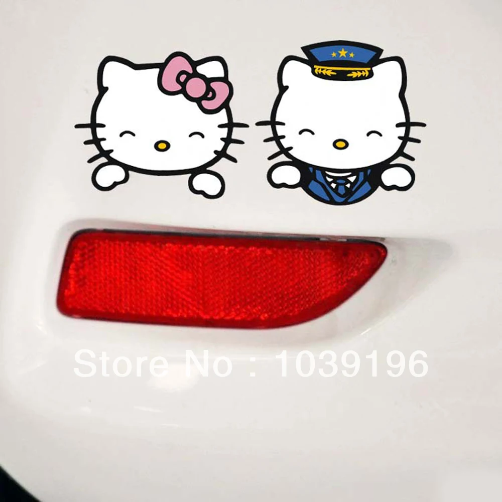 Sepasang Kekasih Lucu Hello Kitty Mobil Stiker Mobil Decal Untuk