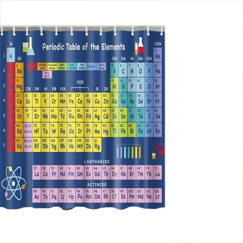 

Table of The Elements Shower Curtain Mouldproof Waterproof Polyester Washable Bath Decor Shower Curtain 150*180 180*180
