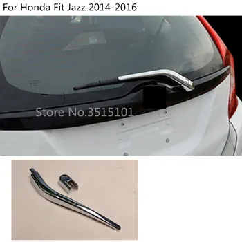 

ABS Chrome Car Styling Body Back Glass Wiper Nozzle Cover Frame Trim Tail Window Trims 2pcs For Honda Fit Jazz 2014 2015 2016