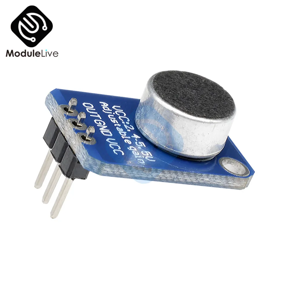 Микрофонный усилитель Electret MAX4466 с регулируемым коэффициентом усиления плата для