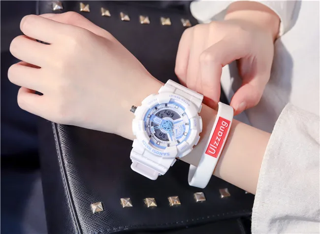 Женские студенческие часы Ins, корейское издание, простые трендовые модные водонепроницаемые электронные часы для отдыха и спорта, силиконовые часы