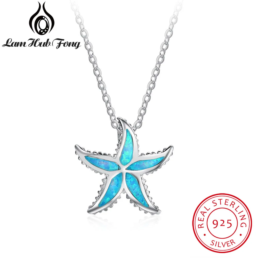 Plata esterlina 925 Colgante Collar de perlas de forma de estrella para Mujeres Regalo De Cumpleaños
