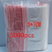 5000 шт. 5x7 см PE Прозрачный Путешествия подарочная упаковка сумки полиэтиленовый пакет для ожерелье/ювелирные изделия DIY пользовательские ziplock ясно Самостоятельная Seal сумки