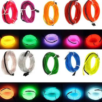 2M EL Wire Flash Rope Tube Cable LED Strip Flexible Neon Lamp Glow String Light For Car Decoration With DC 3V / 12V Controller
2M EL Wire Flash Rope Tube Cable LED Strip Flexible Neon Lamp Glow String Light For Car Decoration With DC 3V / 12V Controller