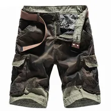 Moruancle Для мужчин лето камуфляж грузовые шорты Повседневное Камуфляж Короткие брюки с несколькими карманами военные Стиль хлопок Размеры 30- 40