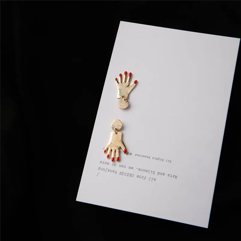 ROMAD красный лак для ногтей рук Серьги золотистого цвета абстрактный Ван Гог Стиль модные серьги ювелирные изделия женские сережки с подвесками ohrringe R4