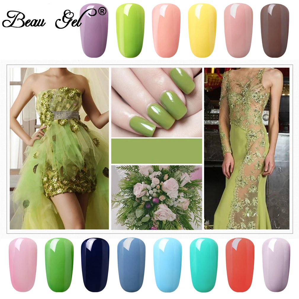 

Beau Gel Nail Art One Step Nail Gel Varnish Soak Off UV LED Gel Nail Polish No Need Top Base Coat Gelpolish Semi Permanent 8ml