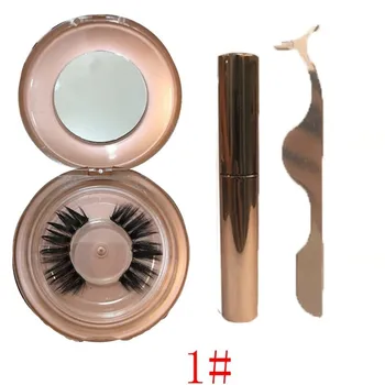 

2019 New Stylish Practical Long Lasting Waterproof Magnetic Eyeliner Magnet Eyelash Set Rose Gold Mirror Garden Box Set