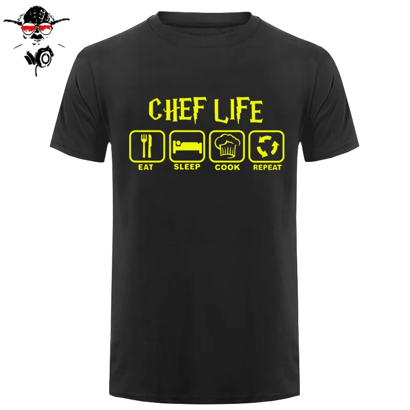 Забавные классные футболки для повара для сна мужские летние стильные футболки с короткими рукавами из хлопка, футболки для шеф-повара, топы Camisetas