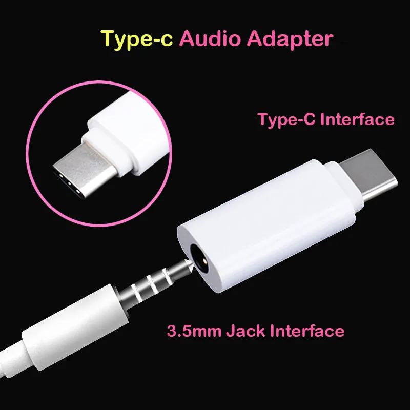 Адаптер для наушников типа C с разъемом 3,5 мм для наушников usb 3,1 type-C USB-C до 3,5 AUX аудио разъем для Xiaomi 6 Mi6 Letv 2