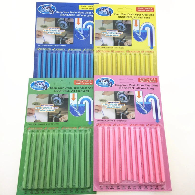 

12Pcs/set Sticks Sewage Decontamination to Deodorant Kitchen Toilet Bathtub Drain Cleaner Sewer Cleaning Rod X