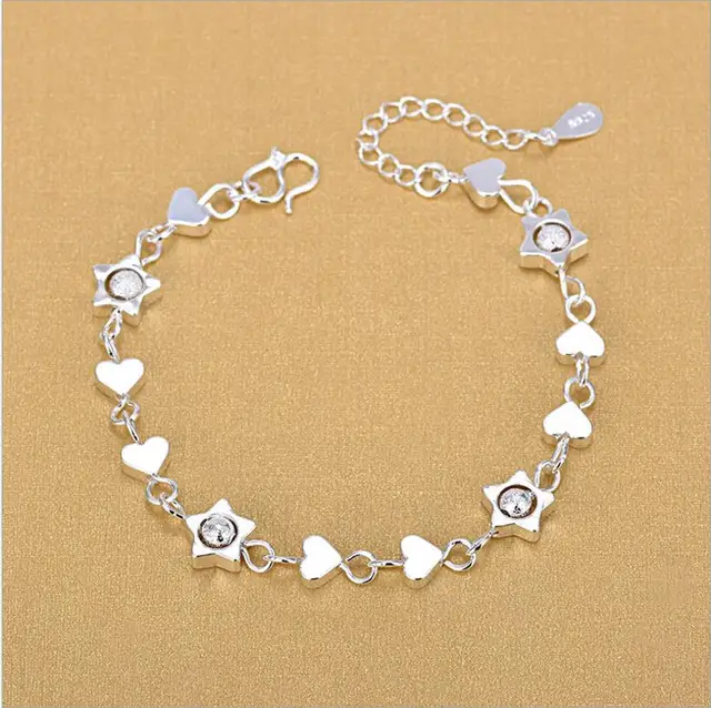 TJP Top Quality 925 Silver Bracelets For Girl Party Jewelry Latest Star  Heart Design Women Silve Anklets Accessories Bride Bijou - AliExpress