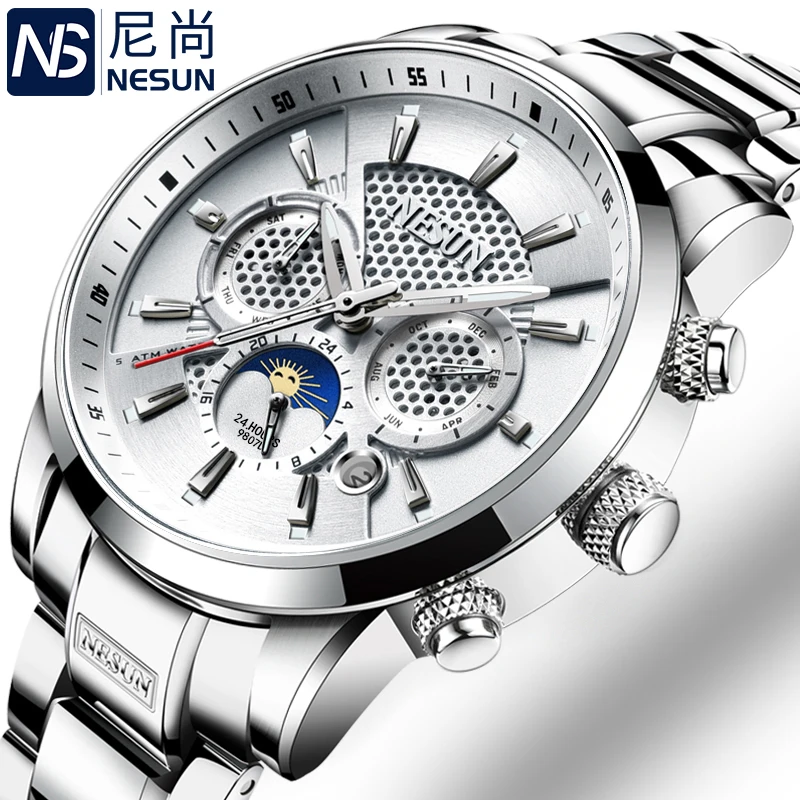 

Switzerland NESUN Luxury Brand Watches Men Multifunctional Display Automatic Mechanical Watch Luminous Waterproof clock N9807-5
