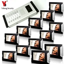 YobangSecurity 12 Units Apartment Intercom Wired 7″Video Door Phone Video Door Entry System Intercom Doorbell Home Security Kit