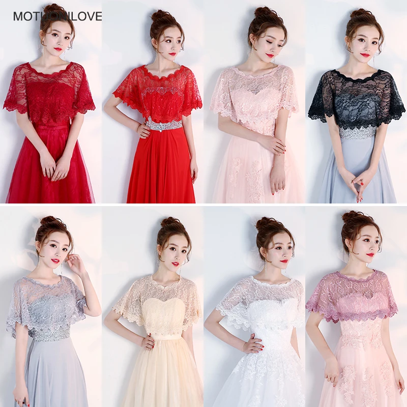 

Summer Lace Bridal Wraps White Women's Shawl Shrug Red Evening Wedding Cape Bolero Cover Up Shoulder and Arms For Woman and Girl