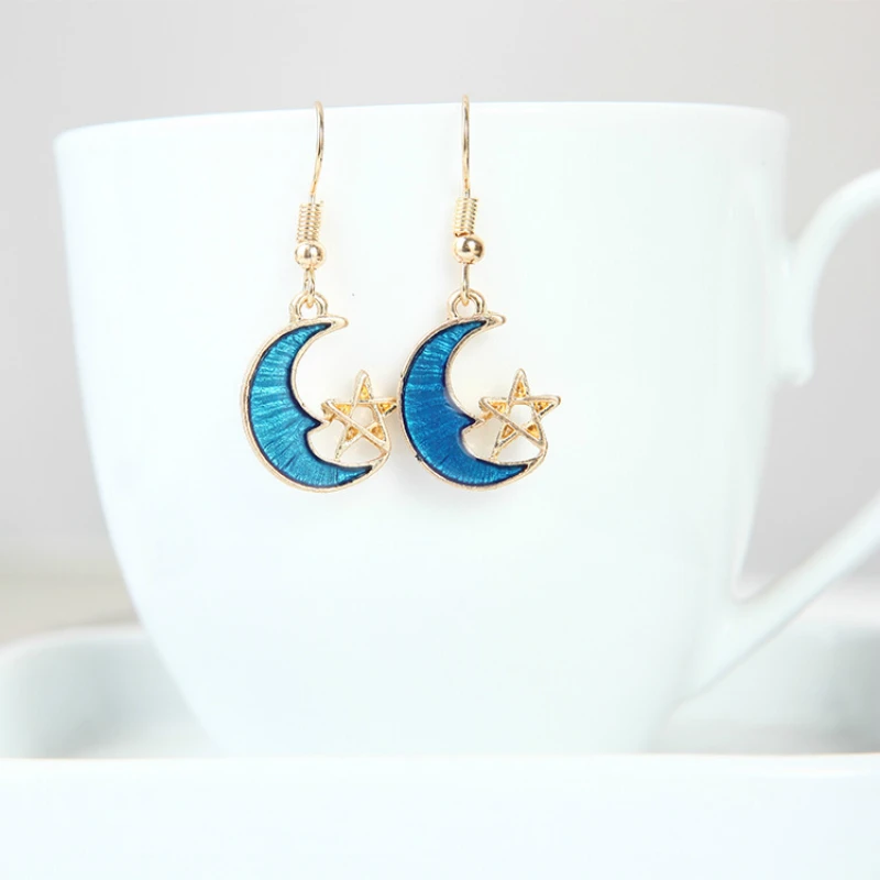 

New Earrings Fashion Jewelry Star Earrings Dream Girl Heart Moon Stars Earrings Factoryearrings For Women Brincos Wholesale