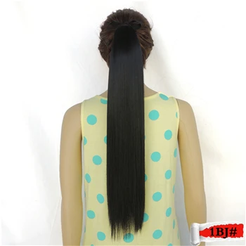 MWZ9055 2p Xi. rocks синтетический парик волосы конский хвост расширение прямой длина ленты и клип в хвост шиньон расширения - Цвет: # 1B