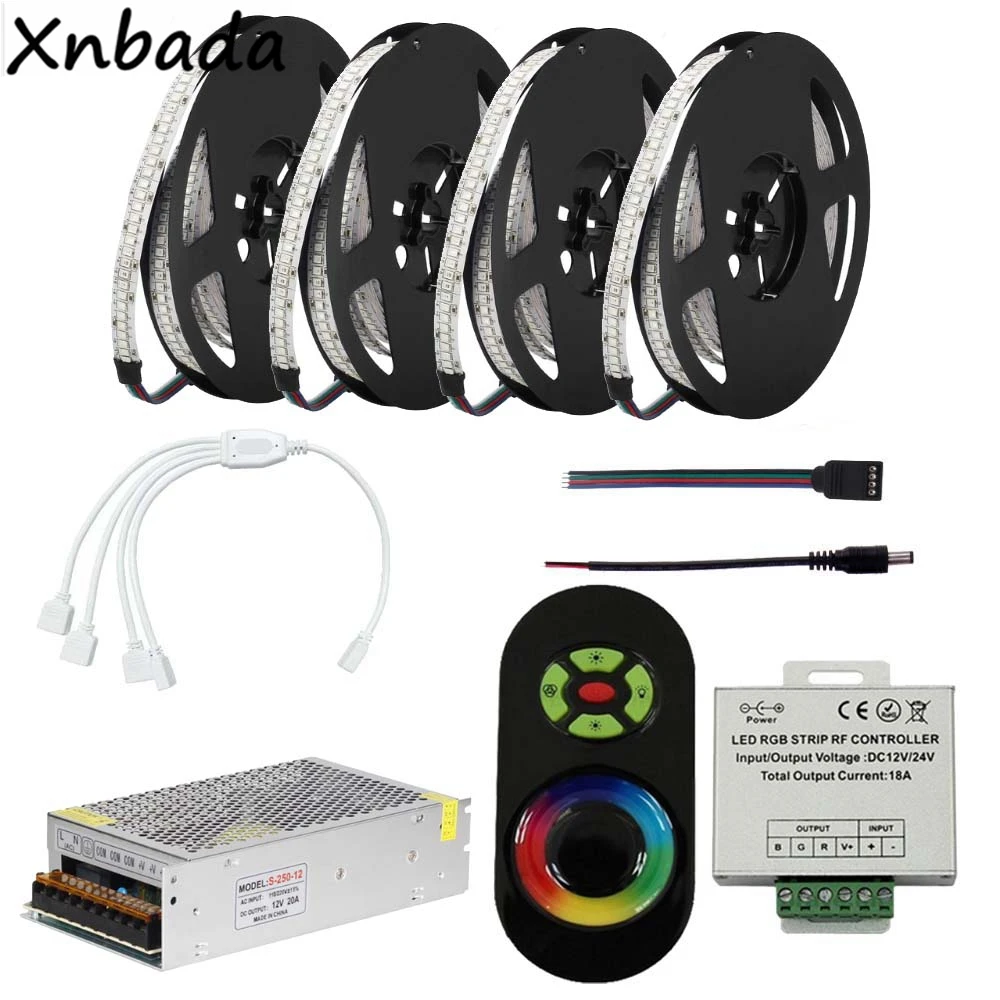 

DC12V 2835SMD 234Leds/m RGB Led Strip Light With Led RGB Strip RF Controller Power Transformer Kit 5M 10M 15M 20M