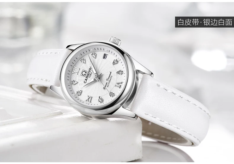 Carnival switzerland sapphire mechanical women watch luxury brand waterproof watches ladies bayan kol saati relogio feminino