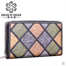 mengzhongmeng new crocodile women Purse lady real crocodile leather long purse lady purse lady’s zipper purse women clutch bag