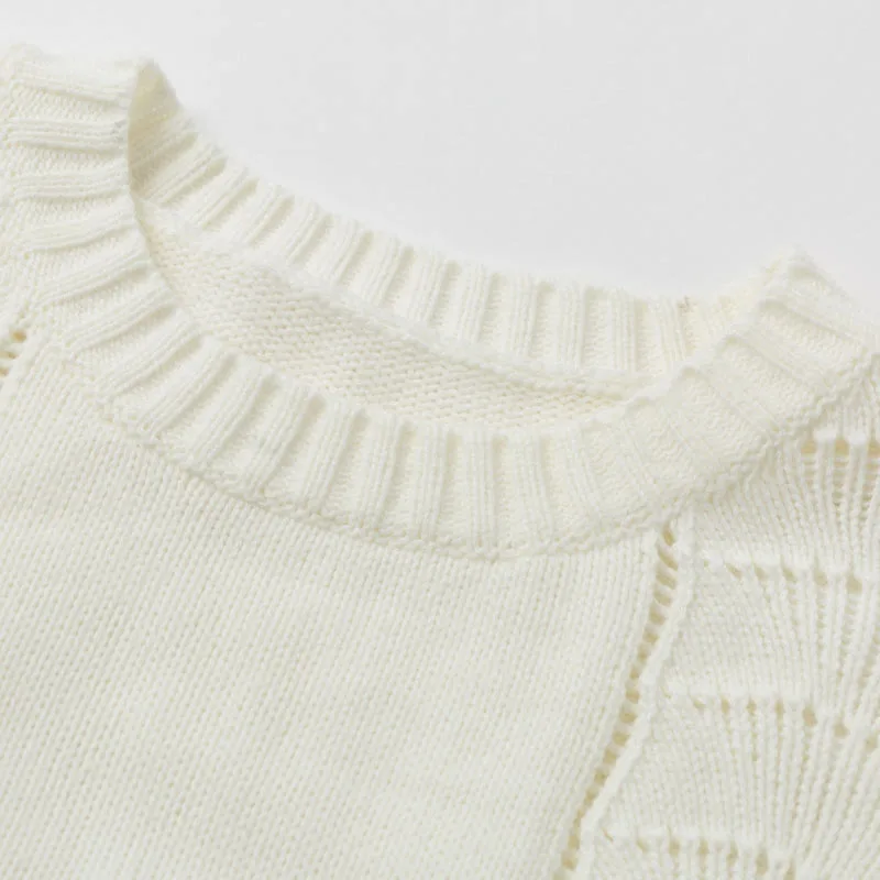 ConmotoМодный белый вязаный пуловер с длинными рукавами, свободные джемперы, трикотажные пуловеры, женские свитеры с вырезом, осень-зима