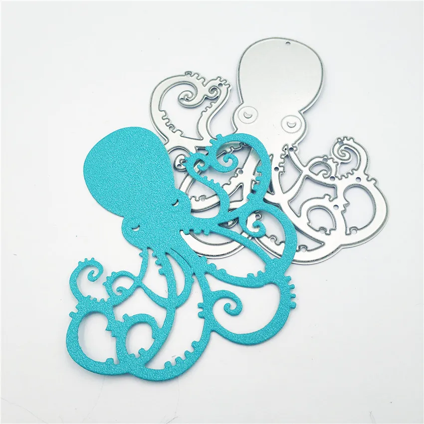 

Metal Cutting Dies Octopus Mold Scrapbooking Craft Die Cut Card Making DIY Emboss Sea World Series Marine Life Theme Cute Animal