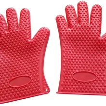 Термостойкие силиконовые перчатки для готовки для выпечки и bbq горшка держатель Mitt Кухня Красный Горячий Поиск