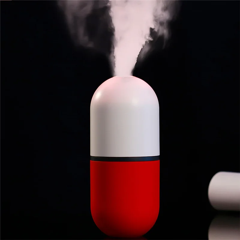 

Hot Sale Creative Capsule Shape Mini USB With Colorful LED Lights Portable Humidifier Diffuser Steam Quiet Air Mist Purifier 45