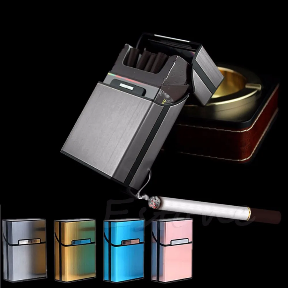 

Black Light Aluminum Cigarette Cigar Pocket Box Holder Container Storage Case