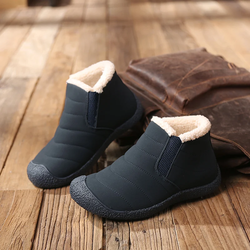 

Winter Hiking Boots Men and Women Waterproof Shoes Non-slip Short Plush Keep Warm Botas Big Size 11 12 Snow Boats Woman Sneakers