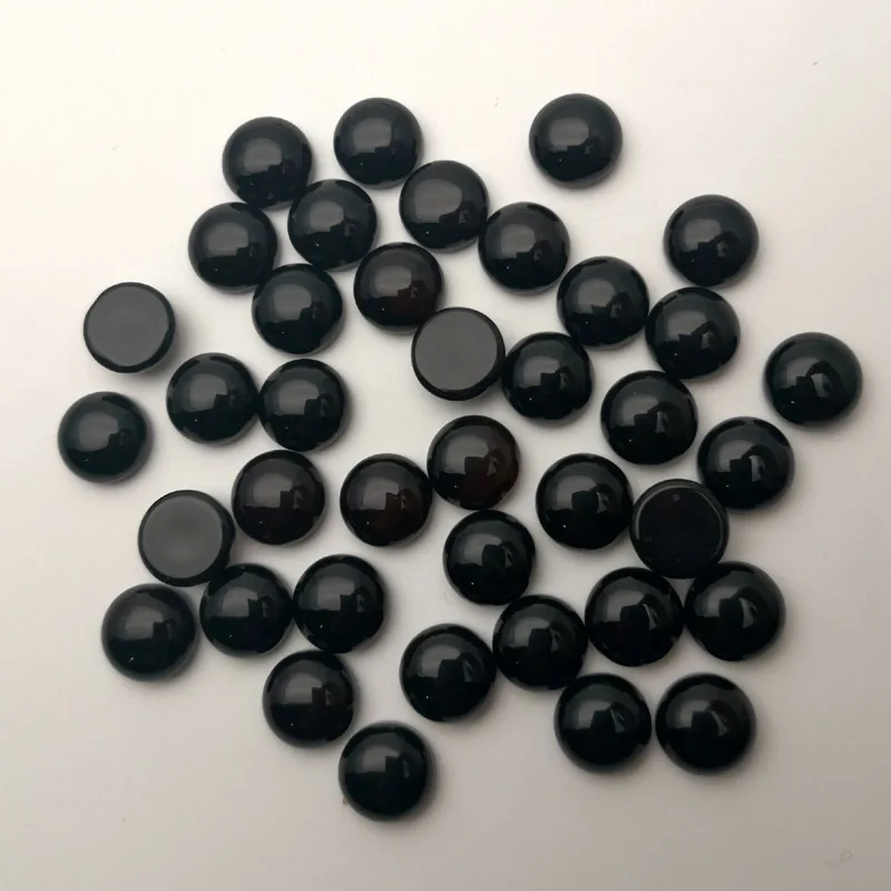 

6 8 10MM Natural Stone Black onyx beads cabochon for jewelry making charm Ring Earrings Accessories 50Pc/lot no hole Wholesale