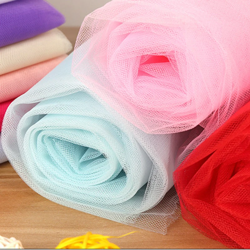 10M/lot Width 150cm Tulle Fabric Mesh Gauze for Party Stage Wedding