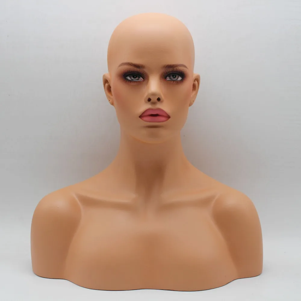 

Female Realistic Fiberglass Mannequin Head Bust Sale For Wig Jewelry And Hat Display