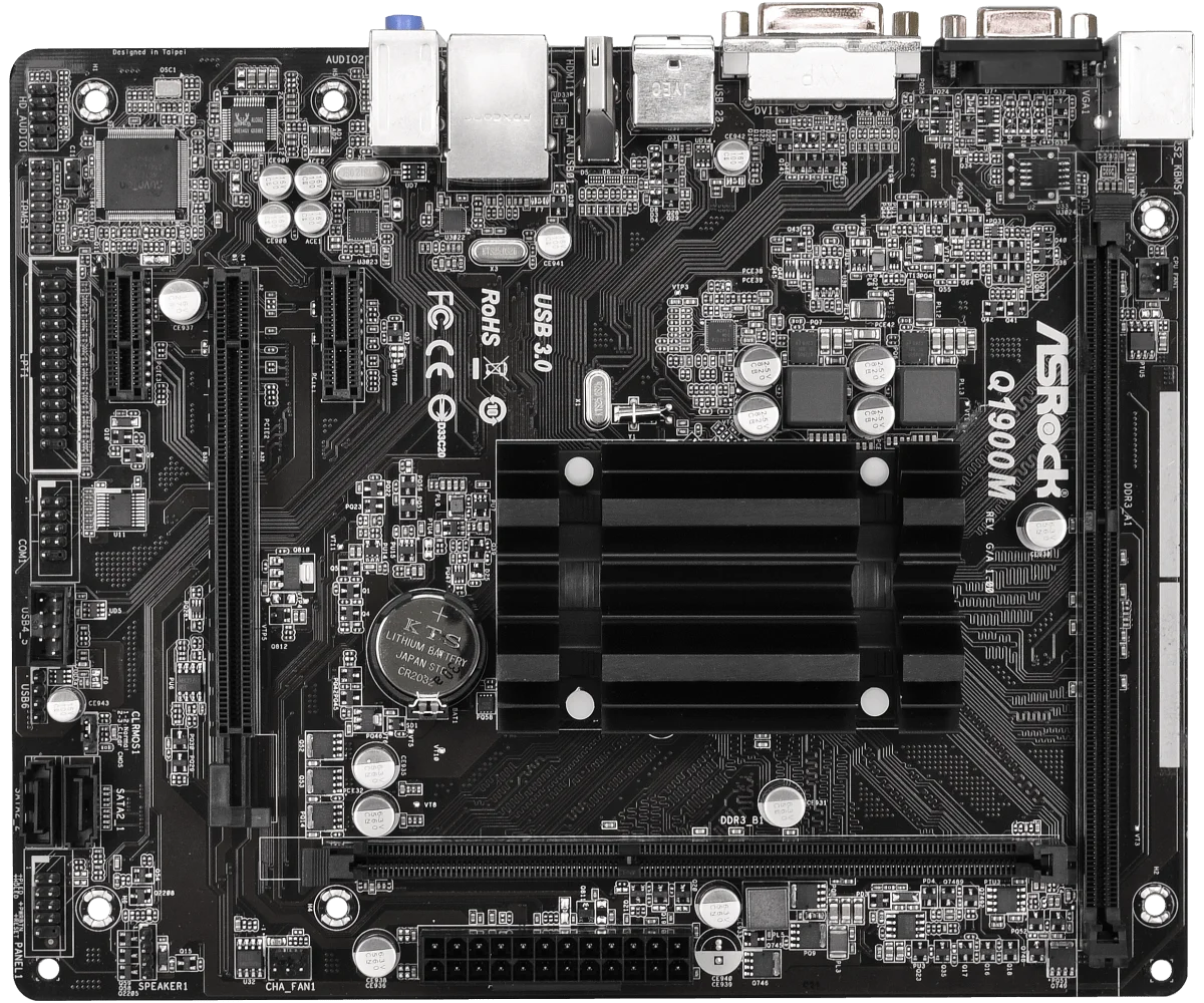 Используется ASRock Q1900M интегрированный четырехъядерный процессор J1900 низкий