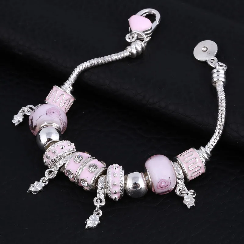 Женский браслет с кристаллами и бусинами из муранского стекла|bracelet beads charms|charms