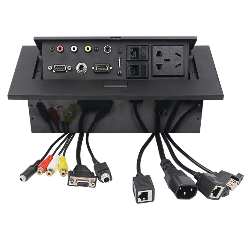

NEW K518 multi-function desktop socket desk pop-up hidden line box conference table countertop panel