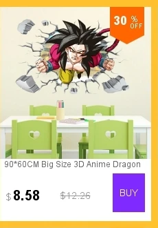 90*60 см Большой размер 3D аниме Dragon Ball наклейки Супер Saiyan Goku наклейки ПВХ для спальни Обои фреска Dragon Ball Z ST02