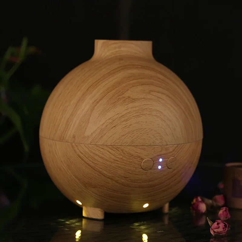 Apano New 625ML Aroma Essential Oil Diffuser Woodgrain Ultrasonic Aromatherapy Humidifier Mist Maker 3 LED Light 2 Model |