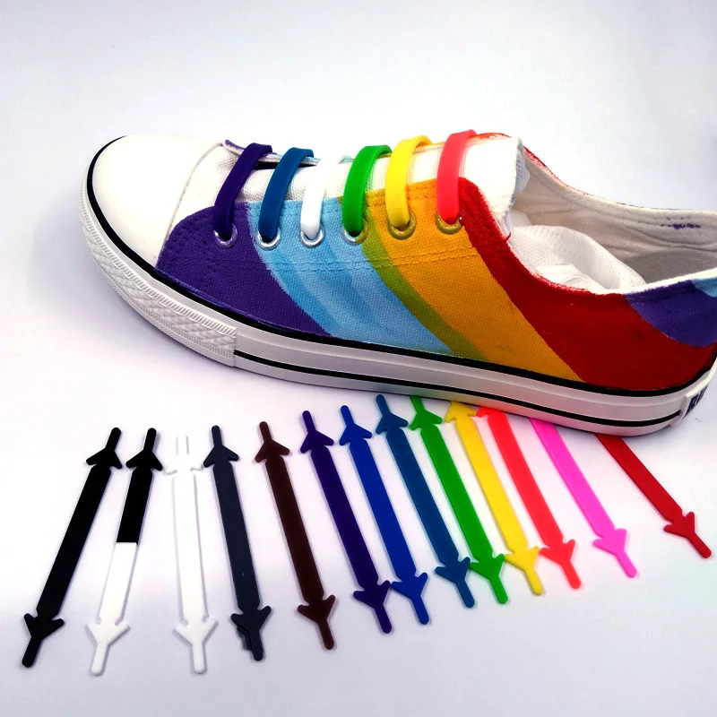JUP 1 Bag/16 Roots Lazy Shoelaces Laces Shoelace Buckle Flat Square Head Bracelet Canvas Leisure Sports Shoes Silicone Elastic