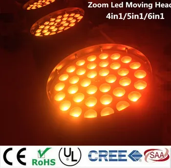 

4X 36x12W 36x15W 36x18W 4in1 5in1 6in1 Zoom Led Moving Head Light RGBWA UV DMX512 Led Moving Head Wash Beam Effect Light