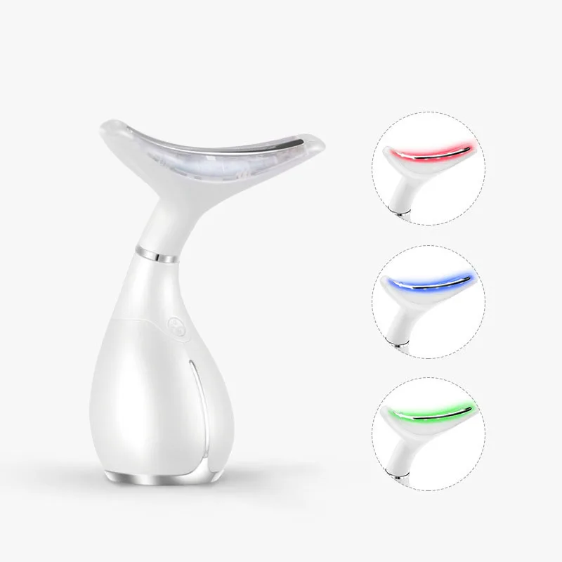  Neck Beauty Instrument USB Rechargeable Neck Care Massager LED Vibration Skin Tighten Anti Wrinkle  - 33044544457