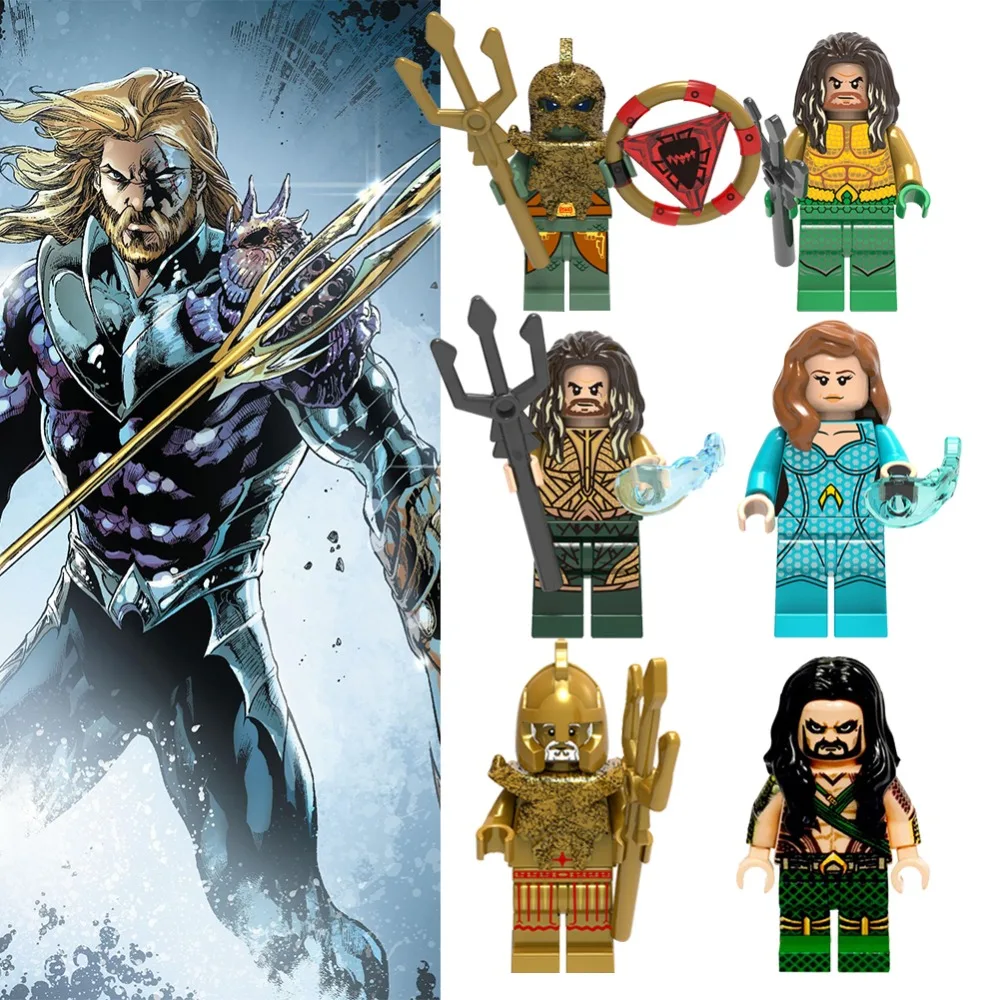 

Aquaman Legoings Building Blocks Marvel Action Figures Aquaman Venom Spiderman Venompool Carnage Aquaman Batman Brick Model Toys