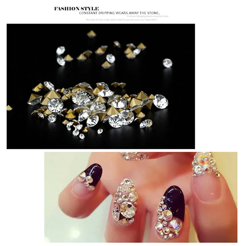 

1 Set 12-Lattice Disc Diamonds Dazzling Tips Nail Sticker Sequins Colorful Nail Art Decoration Hot SaleSep15