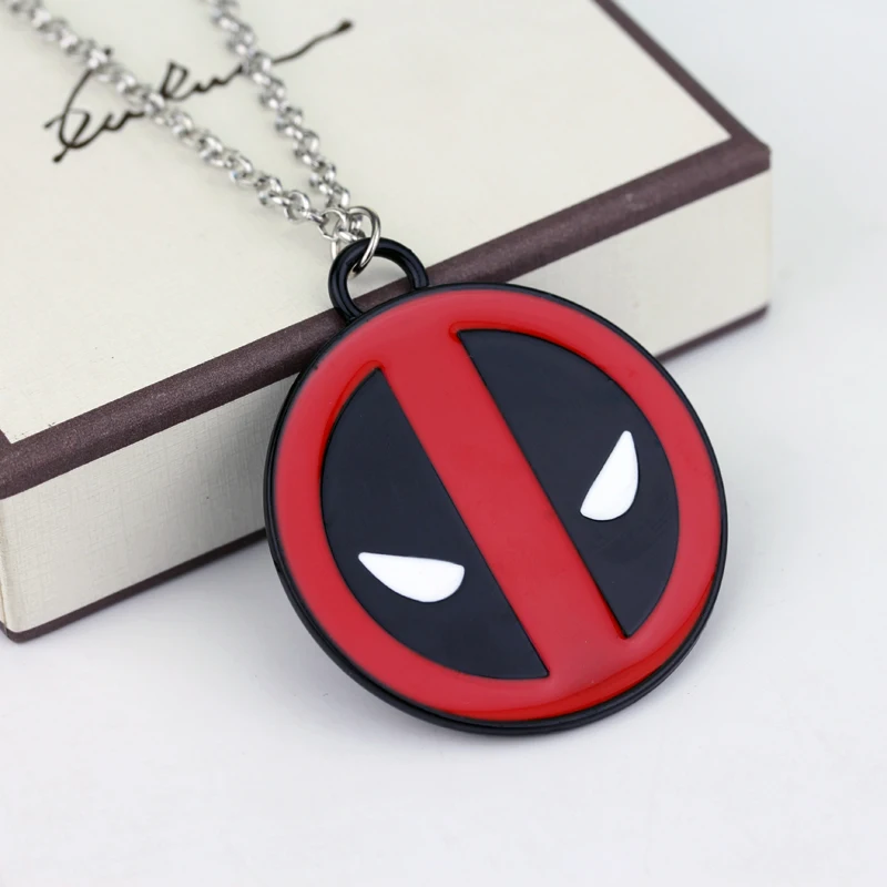

MQCHUN Movies DC Comics Marvel Movie Deadpool Super Heroe Necklace Deadpool Dog Tags Enamel Mask Pendant Necklace Gift For Men