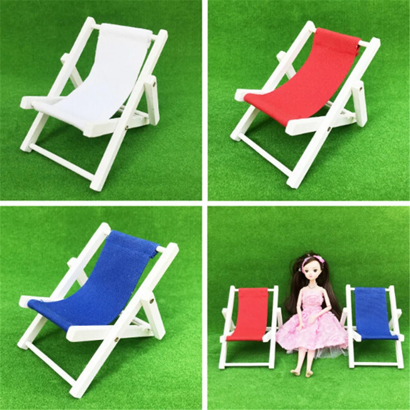 1PC Furniture For Barbie Doll Toy House Accessories Foldable Deckchair