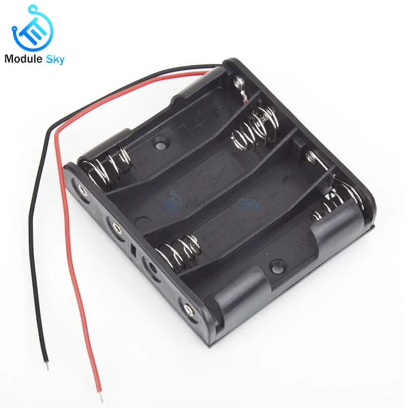 

1Pcs Portable Battery Case Storage Box Holder with Wire Leads for 4 X AA 6.0V 4AA battery DIY Standard Batteries Charging