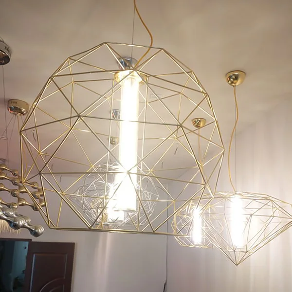 

Nordic simple modern led iron brid nest octagon pendant light living room metal ball dining room bar hanging lgihting D40CM